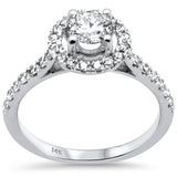 .98ct G SI 14K White Gold Diamond Halo Engagement Ring  Size 6.5
