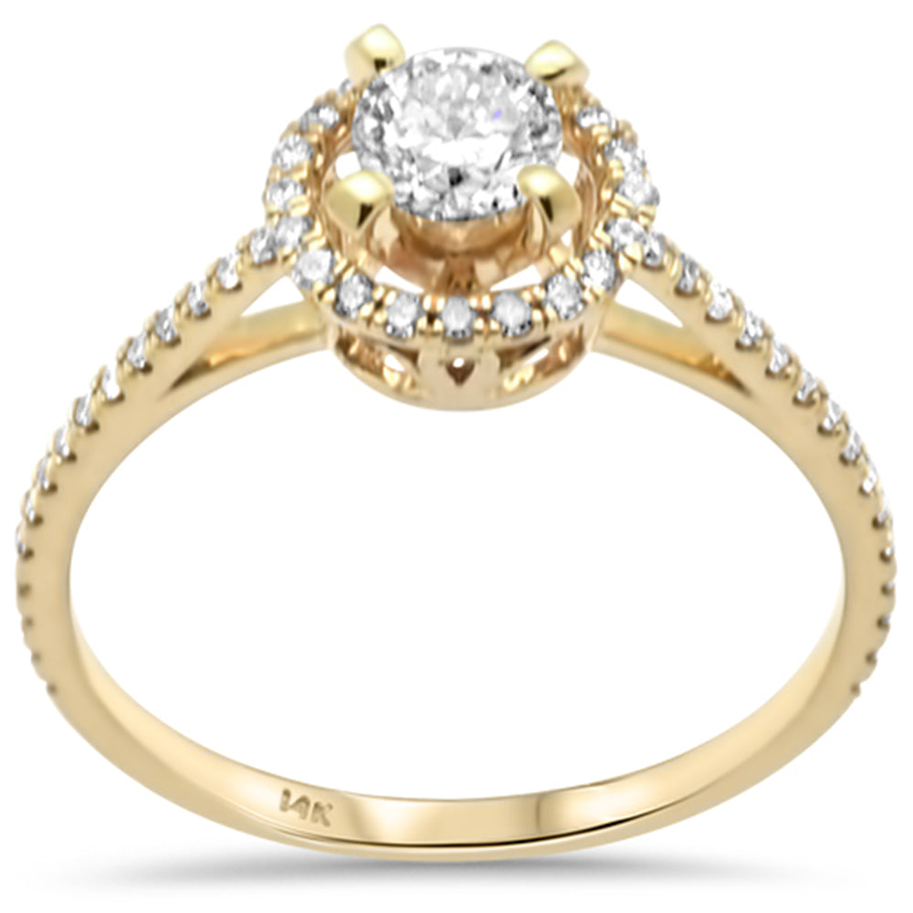 .71ct G SI 14K Yellow Gold Diamond Halo Engagement Ring  Size 6.5