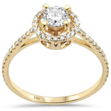 .71ct G SI 14K Yellow Gold Diamond Halo Engagement Ring  Size 6.5