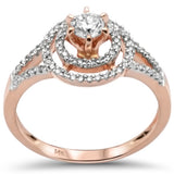 <span style="color:purple">SPECIAL!</span> .48ct G SI 14K Rose Gold Diamond Double Halo Engagement Ring  Size 6.5