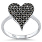 <span style="color:purple">SPECIAL!</span> .41ct  G SI 14K White Gold Black Diamond Heart Ring Size 6.5
