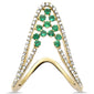 <span style="color:purple">SPECIAL!</span> .59ct G SI 14K Yellow Gold Diamond & Green Emerald Gemstones Ring Size 6.5