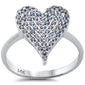 <span style="color:purple">SPECIAL!</span> .54ct G SI 14K White Gold Blue Sapphire Gemstones Heart Ring  Size 6.5