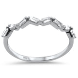.18ct G SI 14K White Gold Diamond Baguette Ring Band Size 6.5