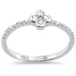 .20ct G SI 14K White Gold Diamond Thin Flower Ring Band Size 6.5