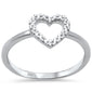 .08ct G SI 14K White Gold Diamond Heart Shape Ring Band Size 6.5