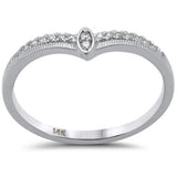 .08ct G SI 14K White Gold Diamond Stackable Ring Band Size 6.5