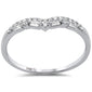 .14ct G SI 14K White Gold Round & Baguette Diamond Ring Band Size 6.5