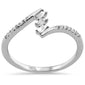 .14ct G SI 14K White Gold Round & Baguette Diamond Ring Band Size 6.5