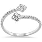 .24ct G SI 14K White Gold Diamond Flower Open Ring Band Size 6.5