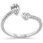 .16ct G SI 14K White Gold Round & Baguette Diamond Open Ring Band Size 6.5