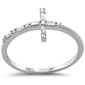 .14ct G SI 14K White Gold Diamond Cross Ring Band Size 6.5