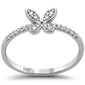 .14ct G SI 14K White Gold Diamond Butterfly Ring Band Size 6.5
