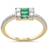 <span style="color:purple">SPECIAL!</span> .52ct G SI 14K Yellow Gold Diamond & Baguette Emerald Gemstones Ring Size 6.5