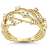 <span style="color:purple">¡ESPECIAL!</span>.48ct G SI Anillo de banda abovedado con diamantes de oro amarillo de 14K Talla 6.5