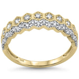 <span style="color:purple">¡ESPECIAL!</span>.49ct G SI Anillo de banda de diamante Millgrain de oro amarillo de 14K Talla 6.5