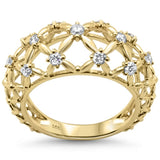 <span style="color:purple">¡ESPECIAL!</span>.48ct G SI Anillo de banda abovedado con diamantes de oro amarillo de 14K Talla 6.5