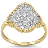 .48ct G SI 14K Yellow Gold Diamond Clover Style Band Ring Size 6.5