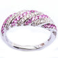 <span>GEMSTONE CLOSEOUT! </span> .59ct 14kt White Gold Pink Sapphire & Diamond Fine Gemstone Band Ring