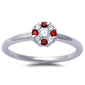 White Gold Ruby & Diamond Solitaire Engagement Promise Ring Size 6.5