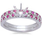 .64ct Pink Sapphire & Diamond Semi mount Engagement Wedding Bridal Set