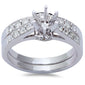 .70ct 14kt White Gold Round Diamond Cathedral Style Wedding Engagement Ring Set