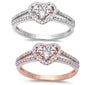 .ct Heart Shaped Halo Diamond Engagement Wedding Ring 14kt White or Rose Gold
