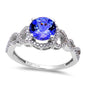 <span>GEMSTONE CLOSEOUT! </span>1.53ct Genuine Tanzanite & Diamond Twisted Prong Solitaire Engagement Ring