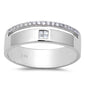 .21ct Princess & Round Diamond Men's 14kt White Gold Wedding Band Ring Size 10