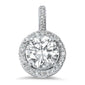 Halo Round Cubic Zirconia .925 Sterling Silver Pendant