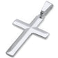 Diamond Cut 4 1/2mm Thick Solid Cross .925 Sterling Silver Pendant 1.5" long