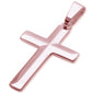 Rose gold Plated Diamond Cut 4 1/2mm Thick Solid Cross .925 Sterling Silver Pendant 1.5" long
