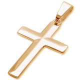 Yellow Gold Plated Diamond Cut 4 1/2mm Thick Solid Cross .925 Sterling Silver Pendant 1.5" long