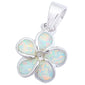 Blue Opal Plumeria .925 Sterling Silver Pendant 3/4" long