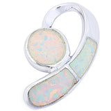 White Fire Opal Fashion .925 Sterling Silver Pendant 22mm