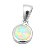 Bezel White Opal .925 Sterling Silver Pendant