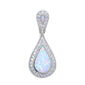 White Opal Tear Drop .925 Sterling Silver Pendant