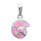 Pink Opal Shell .925 Sterling Silver Pendant
