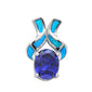 Blue Opal & Tanznanite .925 Sterling Silver Pendant