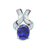 White Opal & Tanzanite .925 Sterling Silver Pendant