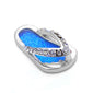 Blue Opal & Cz Beach Sandal .925 Sterling Silver Pendant