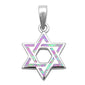 Pink Opal Star of David .925 Sterling Silver Pendant