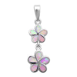 Pink Opal Plumeria .925 Sterling Silver Pendant