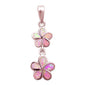 Rose gold Plated Pink Opal Plumeria .925 Sterling Silver Pendant