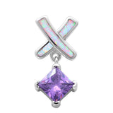White Opal & Amethyst .925 Sterling Silver Pendant