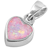 Pink Opal Heart .925 Sterling Silver Pendant