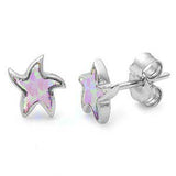 Pink Opal Starfish .925 Sterling Silver Earrings