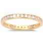 Yellow Gold Plated Cz Eternity Band .925 Sterling Silver Ring Sizes 1-10