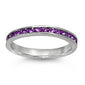 Amethyst Stackable Eternity Wedding Anniversary Band .925 Sterling Silver