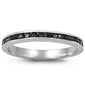 GORGEOUS BLACK ETERNITY .925 Sterling Silver Ring Sizes 3-12